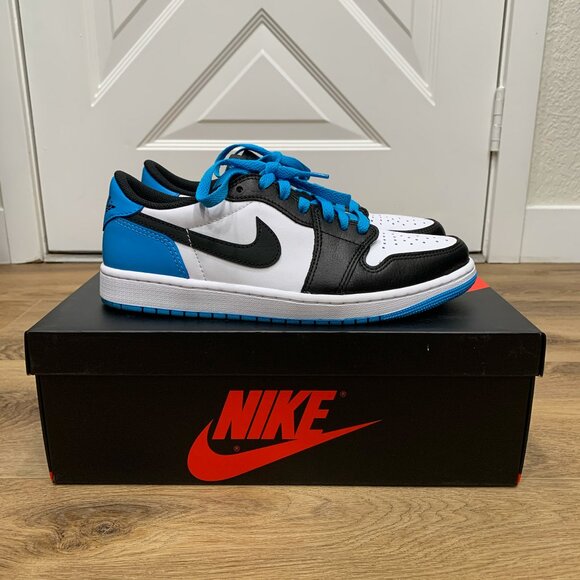 Air Jordan 1 Retro OG Low "UNC" / Dark Powder Blue (Lightly Used, 9M) - Picture 1 of 8
